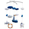 Blue Submarine Sailboat Whale Baby Musical Crib Mobile Handmade Infant Gift Boys Girls Nursery Room Decor - Default