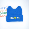 Blue Baby Cute Embroidered Cat Ear Hat - Blue