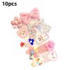 8/9/10Pcs/Set Cartoon Baby Girl Hair Clips Cute Bear Children Hairpins Bowknot Knitted Flower Kids Barretees Baby Hair Accessori - B- 1