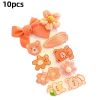 8/9/10Pcs/Set Cartoon Baby Girl Hair Clips Cute Bear Children Hairpins Bowknot Knitted Flower Kids Barretees Baby Hair Accessori - B- 2