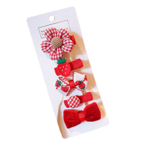 5 /10/14Pcs/Set Cute Bowknot Baby Girl Hair Clips Korean Flower Children Sides Barrettes Baby Hair Accessories - A- 1