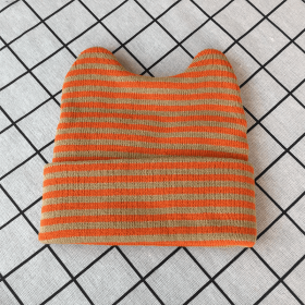 Red Baby Cute Ear Striped Hat - Red
