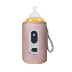 1Pc Baby Bottle Warmer Feeding Bottle Heat Keeper Travel Warmer Cover Formula Milk Water USB Heater Outdoor Bottle Warmer - Pink