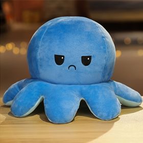 1piece Cute Flip Octopus Doll Double Face Flip Octopus Plush Toy Doll 7.48*3.93in - Light Blue/blue