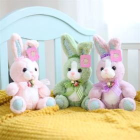 8.27inch Cute Rabbit Plush Toy Doll Pillow Children's Holiday Gift Easter Bunny - Purple - 8.27inch