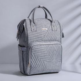 Sunveno Fashion Diaper Bag Backpack Quilted Large Mum Maternity Nursing Bag Travel Backpack Stroller Baby Bag Nappy Baby Care - gray