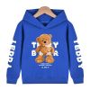 Baby Boy Slogan And Bear Print Pattern Long Sleeve Hoodie With Hat - 90 (12-24M) - Blue