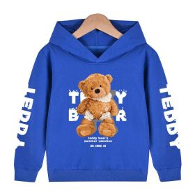 Baby Boy Slogan And Bear Print Pattern Long Sleeve Hoodie With Hat - 100 (2-3Y) - Blue