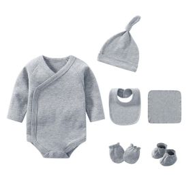 Newborn Solid Color Cotton Bodysuit Thin Style Sets - 66 (3-6M) - Grey