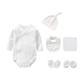 Newborn Solid Color Cotton Bodysuit Thin Style Sets - 73 (6-9M) - White