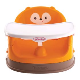 Infantino Grow-with-Me 4-in-1 Lightweight Feeding Booster Seat, Unisex 4-48 Months, Orange Fox - Infantino