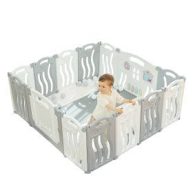Gupamiga Foldable Baby playpen Baby Folding Play Pen Pet Dog playpen Kids Activity Centre Safety Play Yard Home Indoor Outdoor  - white