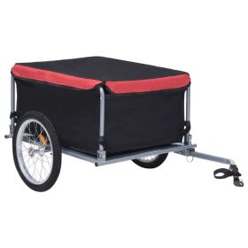 Bike Cargo Trailer Black and Red 143.3 lb