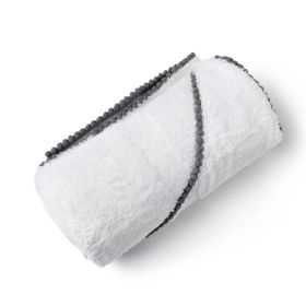 BAMBOO COTTON POM POM HOODED TOWEL - Grey