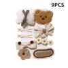 Cartoon Baby Girl Hair Clips Cute Bear Children Hairpin Bowknot Knitted Flower Kids Barretees Baby Hair Accessories - C- 1
