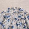 Baby Flower Pattern Stand Collar Long Sleeve Onesies - 66 (3-6M) - Blue