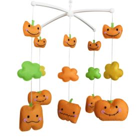 Halloween Orange Pumpkin Baby Crib Mobile Infant Room Nursery Decor Hanging Musical Mobile Crib Toy