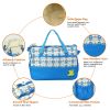 5PCS Baby Nappy Diaper Bags Set Mummy Diaper Shoulder Bags w/ Nappy Changing Pad Insulated Pockets Travel Tote Bags - Blue