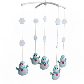 White Snowman Snowflake Infant Room Hanging Musical Mobile Crib Toy Baby Crib Mobile Nursery Decor for Girls Boys