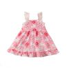 Baby Girl Rabbit & Egg Graphic Mesh Patchwork Design Sleeveless Dress - 80 (9-12M) - Pink