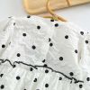 Baby Girl Polka Dot Pattern Bow Decoration Bodysuit With Headband - 66 (3-6M) - White