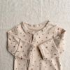Baby Flower Pattern & Solid Color Lace Design Button Front Jumpsuit - 66 (3-6M) - Apricot