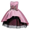 Baby Girl Flower Pattern Show Dress Birthday Party Formal Dress - 100 (2-3Y) - Beige