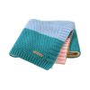 Kids Logo Patched Design Colorful Contrast Pattern Knittted Blanket - Average Size (0-12Y) - Green