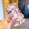 New 14-Piece Set Children's Cute Flower Fruit Animal Candy Color Hairpin Set - Purple calf 14 sets