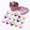 40Pcs/Set Cute Flowers Bows Baby Elastic Hair Bands Cartoon Girls Hair Ties Kids Hair Accessories - set 1