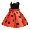 Baby Girl Polka Dot Graphic Sleeveless Performance Evening Dress - 100 (2-3Y) - Orange