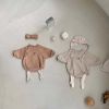 Baby Bear Print Pattern Ears Patch Design Hoodie Onesies - 66 (3-6M) - Brown