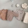 Baby Bear Print Pattern Ears Patch Design Hoodie Onesies - 66 (3-6M) - Brown