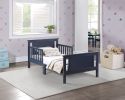 Connelly Reversible Panel Toddler Bed Midnight Blue/Vintage Walnut - as Pic