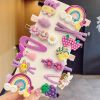 New 14-Piece Set Children's Cute Flower Fruit Animal Candy Color Hairpin Set - Purple calf 14 sets