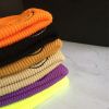 Smiling Face Embroidery Baby Knitted Hat Autumn Winter Warm Infant Toddler Beanie Hat Outdoor Windproof Girls Boys Bonnet Cap - Orange