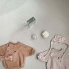 Baby Bear Print Pattern Ears Patch Design Hoodie Onesies - 66 (3-6M) - Brown