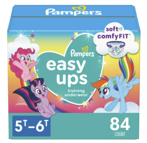 Pampers Easy Ups Training Underwear Girls Size 7 5T-6T, 84 Count