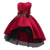 Baby Girl Flower Pattern Show Dress Birthday Party Formal Dress - 100 (2-3Y) - Beige