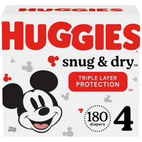 Huggies Snug & Dry Baby Diapers Size 4;  Count 180