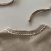 Baby Flower Pattern & Solid Color Lace Design Button Front Jumpsuit - 66 (3-6M) - Apricot