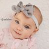 2 Pieces Baby Headband for Child Bowknot Headwear Cables Turban for Kids Elastic Headwrap Baby Hair Accessories - Light Pink