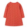 Baby Girl Ditsy Flower Graphic Embroidered Design Long Sleeve Dress - 90 (12-24M) - Red
