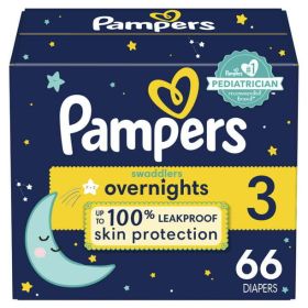 Pampers Swaddlers Overnights Diapers Size 3, 66 Count