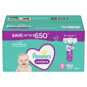 Pampers Cruisers Diapers Size 3, 192 Count