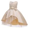 Baby Girl Flower Pattern Show Dress Birthday Party Formal Dress - 100 (2-3Y) - Beige