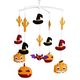 Halloween Pumpkin Wizard Hat Baby Crib Mobile Infant Room Nursery Decor Hanging Musical Mobile Crib Toy