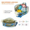 5PCS Baby Nappy Diaper Bags Set Mummy Diaper Shoulder Bags w/ Nappy Changing Pad Insulated Pockets Travel Tote Bags - Blue