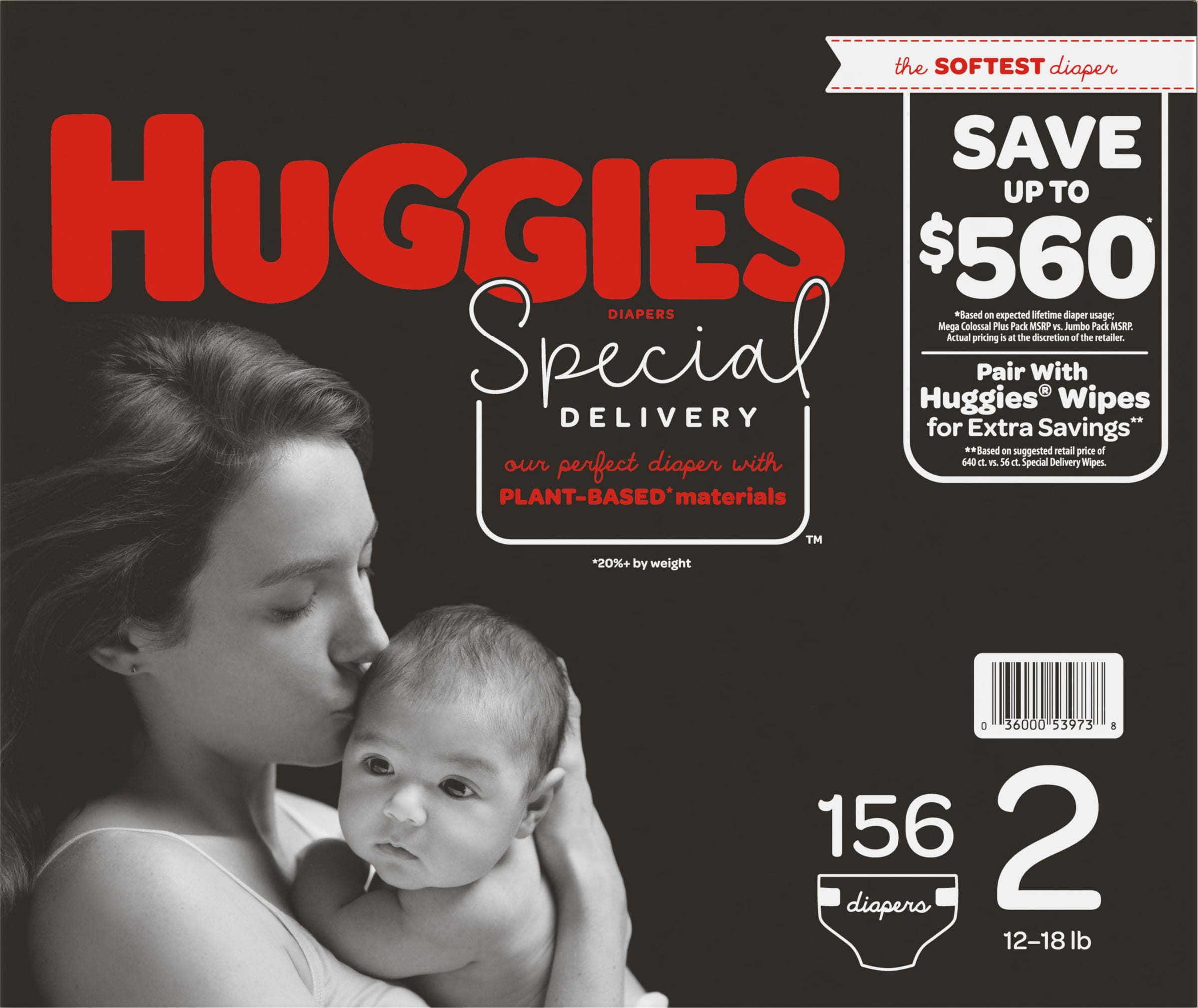 Huggies Special Delivery Hypoallergenic Baby Diapers Size 2; Count 156 Huggies Special Delivery Hypoallergenic Baby Diapers Size 2; Count 156