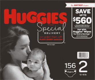 Huggies Special Delivery Hypoallergenic Baby Diapers Size 2;  Count 156